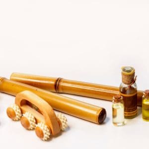 Bamboo sticks,massage oil,roller massager for lymphatic drainage massage