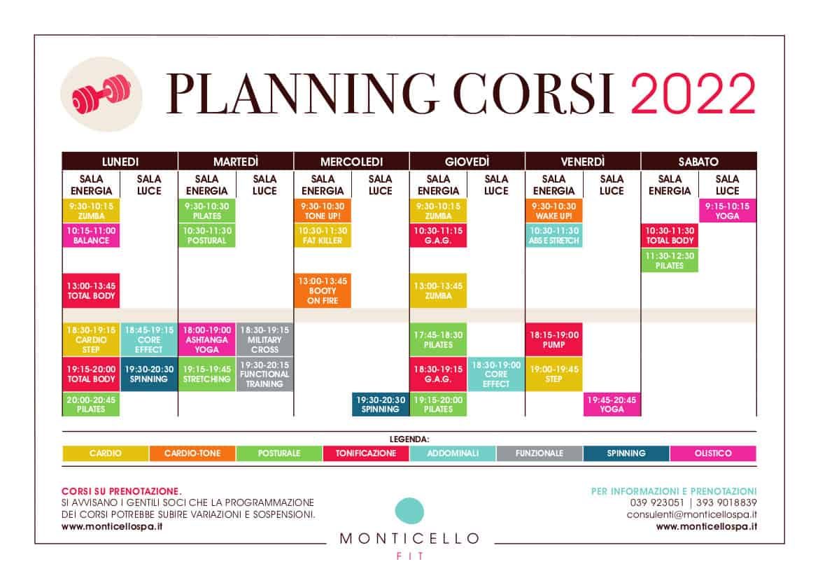 Planning corsi Monticello FIT