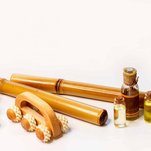 Bamboo sticks,massage oil,roller massager for lymphatic drainage massage